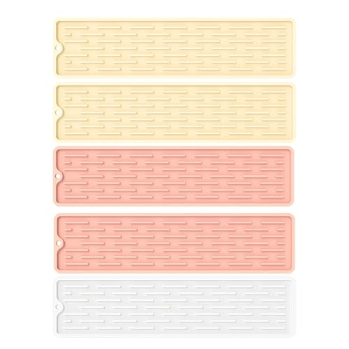 5 Stück Wasserhahn Spritzschutz Abtropftablett Matte, Neuestes Silikon Abtropftablett Matte Wasserhahn Abtropfmatte, Tropffänger Tablett Wasserfänger Matte für Küche Bad Spülbecken (A, 35 x 8,8 CM) 5 Stück Wasserhahn Spritzschutz Abtropftablett Matte, Neuestes Silikon Abtropftablett Matte Wasserhahn Abtropfmatte, Tropffänger Tablett Wasserfänger Matte für Küche Bad Spülbecken (A, 35 x 8,8 CM) von AidSci