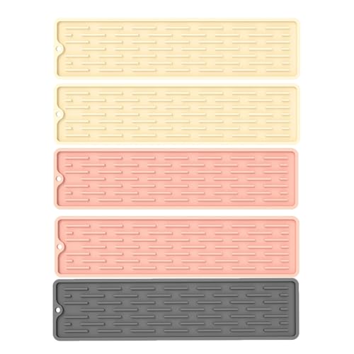 5 Stück Wasserhahn Spritzschutz Abtropftablett Matte, Neuestes Silikon Abtropftablett Matte Wasserhahn Abtropfmatte, Tropffänger Tablett Wasserfänger Matte für Küche Bad Spülbecken (B, 35 x 8,8 CM) 5 Stück Wasserhahn Spritzschutz Abtropftablett Matte, Neuestes Silikon Abtropftablett Matte Wasserhahn Abtropfmatte, Tropffänger Tablett Wasserfänger Matte für Küche Bad Spülbecken (B, 35 x 8,8 CM) von AidSci