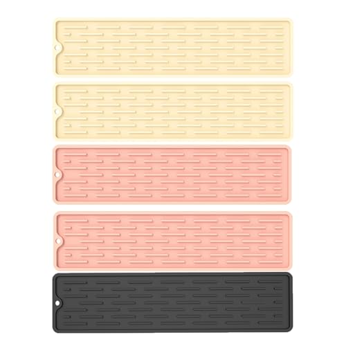 5 Stück Wasserhahn Spritzschutz Abtropftablett Matte, Neuestes Silikon Abtropftablett Matte Wasserhahn Abtropfmatte, Tropffänger Tablett Wasserfänger Matte für Küche Bad Spülbecken (D, 35 x 8,8 CM) 5 Stück Wasserhahn Spritzschutz Abtropftablett Matte, Neuestes Silikon Abtropftablett Matte Wasserhahn Abtropfmatte, Tropffänger Tablett Wasserfänger Matte für Küche Bad Spülbecken (D, 35 x 8,8 CM) von AidSci