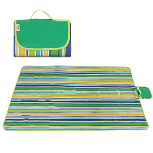 Beach Picknickdecke 145x200CM, Faltbar Wasserdicht Waschbare Campingdecke Strandmatte, Tragbare sandfeste Stranddecke Ideal für BBQ, Reisen, Outdoor, Camping, Strand, Park, Festival & Picknick (A) von AidSci