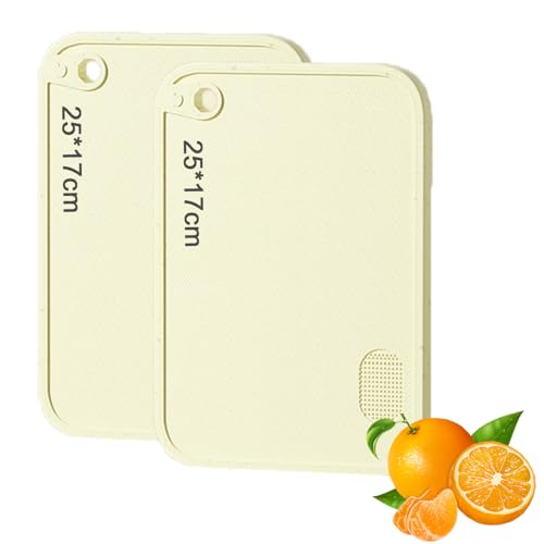Schneidebrett Set 1cm dickes Weizenstroh Küche Schneidebretter mit Saftrillen Leicht Zu Greifen, Hängenden Löchern, Rutschfestem, Spülmaschinenfestem Schneidebrett (25x17x1cm - 2 Grün) von AidSci