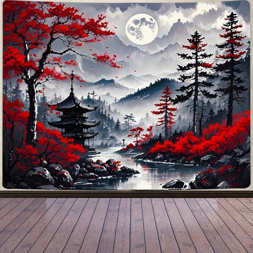 Aidatain Anime-Wandteppich für Schlafzimmer, ästhetischer japanischer Mond, Natur, Berg, Wandteppich, Größe 203,2 cm L x 152,4 cm B, Kunst-Wandteppiche für Wohnzimmer, Wohnheim, Heimdekoration Aidatain Anime-Wandteppich für Schlafzimmer, ästhetischer japanischer Mond, Natur, Berg, Wandteppich, Größe 203,2 cm L x 152,4 cm B, Kunst-Wandteppiche für Wohnzimmer, Wohnheim, Heimdekoration von Aidatain