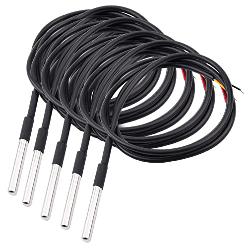 Aideepen 5 Stuck 1m Digitaler Edelstahl Temperatursensor, Wasserdicht Temperaturfühler kompatibel mit Arduino und Raspberry Pi inklusive E-Book, kompatibel mit Shelly Aideepen 5 Stuck 1m Digitaler Edelstahl Temperatursensor, Wasserdicht Temperaturfühler kompatibel mit Arduino und Raspberry Pi inklusive E-Book, kompatibel mit Shelly von Aideepen