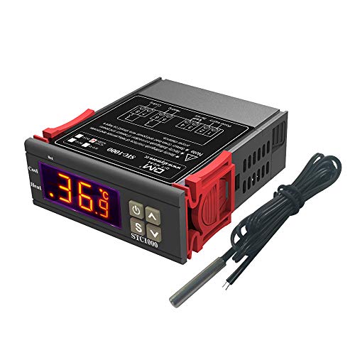 Aideepen STC-1000 Digital Temperature Controller Thermostat AC 110V-220V with Double NTC Probe Cooler Heater for Animals Heating Mat,Incubator Chicken Heating Foil Reptiles Amphibians Aideepen STC-1000 Digital Temperature Controller Thermostat AC 110V-220V with Double NTC Probe Cooler Heater for Animals Heating Mat,Incubator Chicken Heating Foil Reptiles Amphibians von Aideepen