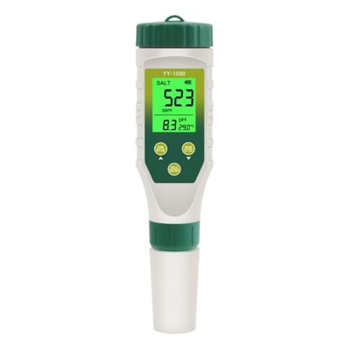 PH Messgerät Wasser, Aideepen PH/EC/TDS/Salzgehalt/Thermometer 5-IN-1 pH Wert Messgerät mit Automatischer Temperatur Kompensations, Hochpräziser PH Tester für Spa, Trinkwasser, Pool PH Messgerät Wasser, Aideepen PH/EC/TDS/Salzgehalt/Thermometer 5-IN-1 pH Wert Messgerät mit Automatischer Temperatur Kompensations, Hochpräziser PH Tester für Spa, Trinkwasser, Pool von Aideepen