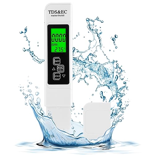 Wasserqualitätstest Meter, Aideepen 3 in 1 LCD Digital Wasserqualität Tester mit Hintergrundbeleuchtung, TDS/EC Wasser Tester für Trinkwasser, Pool, Aquarium, Schwimmbad, Teich von Aideepen