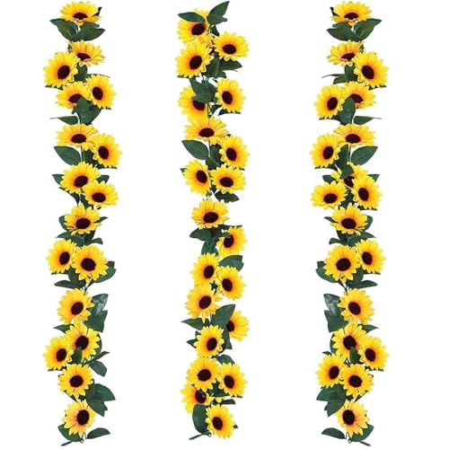 Aieraczy 3 Stück Sonnenblumen-Girlande, künstliche Sonnenblumen-Girlande, Sonnenblumen, künstliche Blumen, Gartenzaun-Dekorationen, künstliche Blumengirlanden für Außen, Balkon, Party, Hochzeit Aieraczy 3 Stück Sonnenblumen-Girlande, künstliche Sonnenblumen-Girlande, Sonnenblumen, künstliche Blumen, Gartenzaun-Dekorationen, künstliche Blumengirlanden für Außen, Balkon, Party, Hochzeit von Aieraczy