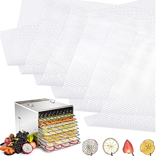Aieraczy 38 * 28cm Silikon Dehydrator Blätter, 6 Stück Dörrmatte für Dörrautomat, BPA-Frei,Dörrfolie für Dörrautomat,Wiederverwendbare Antihaft Frucht Dehydrator Matten für Obsttrockner Dörrapparat von Aieraczy