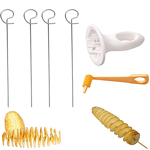 Aieraczy Kartoffel Spiralschneider, Kartoffelspirale, Potato Twister Spiralschneider Edelstahl, Kartoffel Twister Spiral Chips Cutter für Obst, Kartoffeln, Tornado Chips, Gurken Oder Karotten von Aieraczy