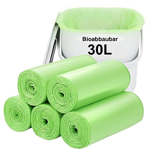 Müllsäcke kompostierbare müllbeutel-100pcs biomülltüten-30L: Aievrgad 8gallon rubbish bag - 100% recycled, thick, biodegradable, compostable, for kitchen/home/garden green von Aievrgad