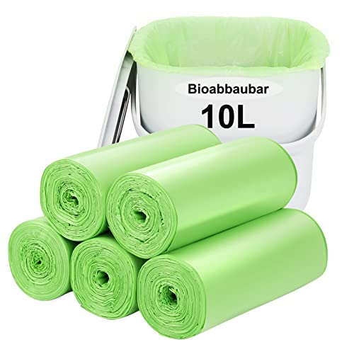 Müllsäcke kompostierbare müllbeutel-120pcs biomülltüten-10L: Aievrgad 2,6 Gallonen Müllbeutel 100% recycelt, dick, biologisch abbaubar, kompostierbar, für Lebensmittel/Haushalt/Garten - grün von Aievrgad