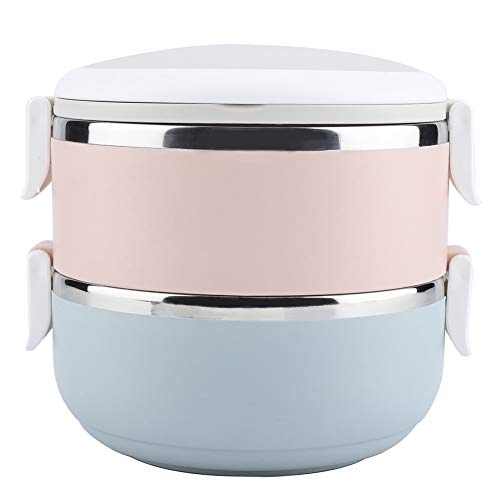 Aigend Thermal Lunch Box - Lunch Box Auslaufsicherer Edelstahl-Stapelbehälter Bento-Box für Kinder Erwachsene Tragbarer Lebensmittelbehälter für Schulbüroarbeit Picknick(1400ml) von Aigend