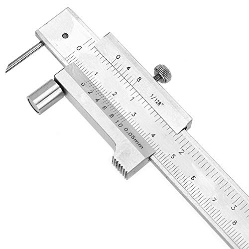 Aigend Messschieber, tragbarer Messschieber aus Edelstahl, 0–200 mm, Lineal mit Hartmetall-Anreißer, Messwerkzeug für Unterricht, technische Messungen, Zeichnungsdesign von Aigend