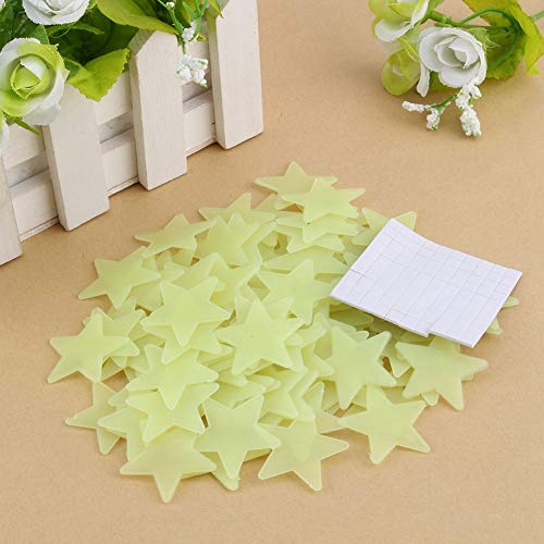 Sterne Leuchten Im Dunkeln, 100 Stück im The Stars Dunkeln leuchten Aufkleber 3D Luminous Wand-Decken-Stern-Aufkleber Dekoration for Baby-Kind Kinderzimmer Schlafzimmer von Aigend