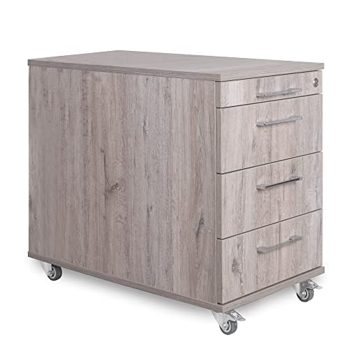 goodsforbusiness GmbH Büro Rollcontainer 80cm 3 Schubladen, 1 Materialauszug, abschließbar 65x43x80cm Eiche Modern goodsforbusiness GmbH Büro Rollcontainer 80cm 3 Schubladen, 1 Materialauszug, abschließbar 65x43x80cm Eiche Modern von Aigentlich