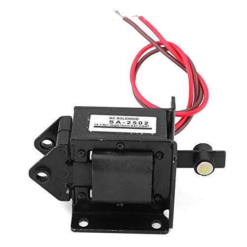 Aigid Elektromagnet, Wechselstrommagnet für industrielle Automatisierung, 220VAC, 14.7N, 15mm Hub, Schwarz, Zylindrisch von Aigid
