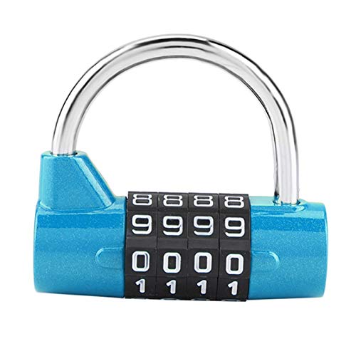 Passwortsperre, 4-stelliger Zifferncode Kombination Vorhängeschloss Reisekoffer Fitnessraum Schließfach Sicherheit Passwortsperre(Blau) von Aigid