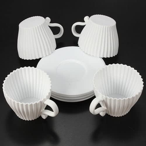 Silikon Kuchenform，Silikon Cupcake Cups Kuchenform Schokoladen Teetasse Untertassen Backen Muffinform von Aigid