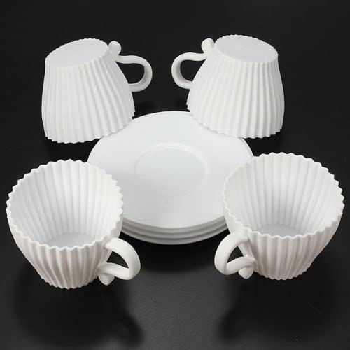 Aigid Silikon-Kuchen-Tee-Untertassen, Silikon-Cupcake-Tassen, Kuchenform, Schokolade, Teetassen-Untertassen, Backen, Muffinform für die Küche von Aigid