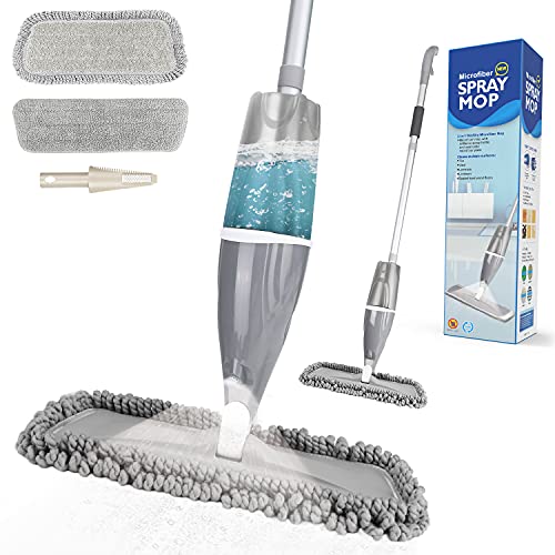 Wischer mit Sprühfunktion,Aiglam 640 ML Sprühwischer Für Schnelle Reinigung,Spray Mop mit Sprühdüse,Bodenwischer Sprühfunktion mit Wassertank Und Zufallsprinzip 2-Mikrofaserbezug von Aiglam