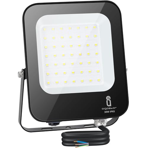 Aigostar-30W LED Strahler Außen ，2700 lm Superhelles Fluter， IP65 Wasserdicht & IK07 Schutzklasse， 6500K Innen und Scheinwerfer für Hof， Garten， Garage， Dach usw. von Aigostar