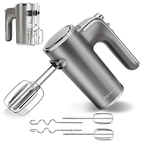 Aigostar Adela - Handmixer Elektrischer, 400 W Ultra Power Mixer Handrührer mit 1 Aufbewahrungshalterung, 5 Geschwindigkeiten, Turbo Boost, 2 Schneebesen und 2 Knethaken, für Eier, Teig, Kuchen. von Aigostar