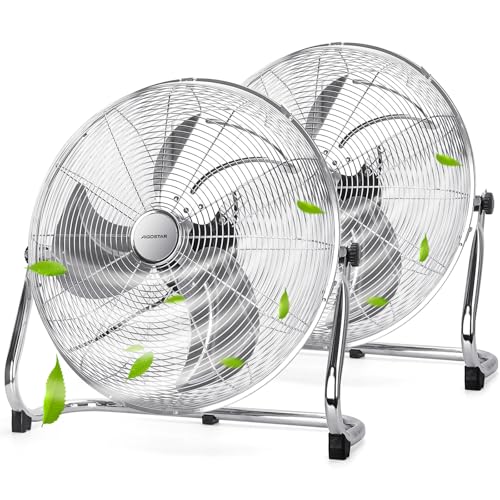 Aigostar Clover xxl - Windmaschine Retro Design 51cm, Starker Ventilator 100 Watt, Bodenventilator Metall Chrom, Neigbarer Ventilatorkopf, 3 Geschwindigkeitsstufen Standventilator, 2 Stück Aigostar Clover xxl - Windmaschine Retro Design 51cm, Starker Ventilator 100 Watt, Bodenventilator Metall Chrom, Neigbarer Ventilatorkopf, 3 Geschwindigkeitsstufen Standventilator, 2 Stück von Aigostar