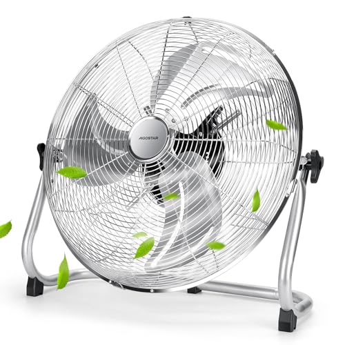Aigostar Clover xxl - Windmaschine Retro Design 51cm, Starker Ventilator 100 Watt, Bodenventilator Metall Chrom, Neigbarer Ventilatorkopf, 3 Geschwindigkeitsstufen Standventilator Aigostar Clover xxl - Windmaschine Retro Design 51cm, Starker Ventilator 100 Watt, Bodenventilator Metall Chrom, Neigbarer Ventilatorkopf, 3 Geschwindigkeitsstufen Standventilator von Aigostar