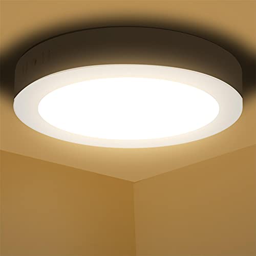 Aigostar Deckenlampe led 12W 3000K Deckenleuchte, 1300lm lampen decke ideal für Badezimmer Balkon Flur Küche Wohnzimmer, Warmweiß Badezimmerlampe Ø17.4cm von Aigostar