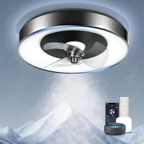 Aigostar- Deckenventilator Alexa mit Beleuchtung, 40W, 4400LM, 2700K-6500K Dimmbar, Deckenlampe Ventilator LED Leise mit Fernbedienung und Gateway, 6 Geschwindigkeiten, φ50CM von Aigostar