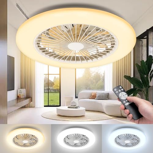 Aigostar Deckenventilator mit Beleuchtung Leiser, 2 Stück, Φ49 x 14 cm, mit Fernbedienung, DC-Motor, Timer, Speicherfunktion, Geeignet für Küche, Schlafzimmer und Wohnzimmer, Weiß Aigostar Deckenventilator mit Beleuchtung Leiser, 2 Stück, Φ49 x 14 cm, mit Fernbedienung, DC-Motor, Timer, Speicherfunktion, Geeignet für Küche, Schlafzimmer und Wohnzimmer, Weiß von Aigostar