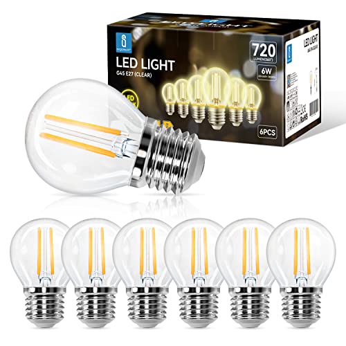 Aigostar E27 LED Vintage 6W Warmweiss Glühbirne Edison Lampe 720 Lumen 2700K Abstrahlwinkel 360° Flimmerfrei Nicht Dimmbar, 6er Pack von Aigostar
