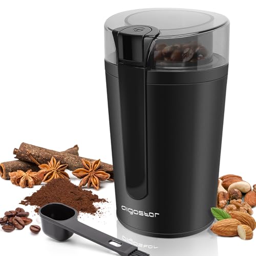 Aigostar Elektrische Kaffeemühle Mahlgrad Einstellbar BPA Frei Caffe Grinder Mixer Mühle Zerkleinerer für Kaffeebohne Leinsamen Nuss Gewürze Getreide 60g 200W Aigostar Elektrische Kaffeemühle Mahlgrad Einstellbar BPA Frei Caffe Grinder Mixer Mühle Zerkleinerer für Kaffeebohne Leinsamen Nuss Gewürze Getreide 60g 200W von Aigostar
