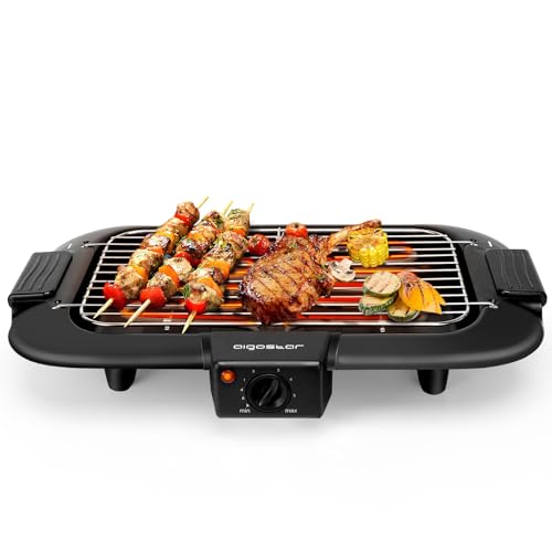 Aigostar Elektrischer Tischgrill, Partygrill, Einstellbarer Thermostat, Fettauffangschale, Langsam- und Schnellgaren, Leistung 2000 W, Schwarz Aigostar Elektrischer Tischgrill, Partygrill, Einstellbarer Thermostat, Fettauffangschale, Langsam- und Schnellgaren, Leistung 2000 W, Schwarz von Aigostar