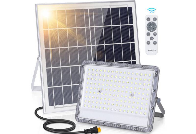 Aigostar Flutlichtstrahler 200W Solar Strahler Außen, Superhelles LED Flutlichter, 6500K, IP65, LED fest integriert von Aigostar