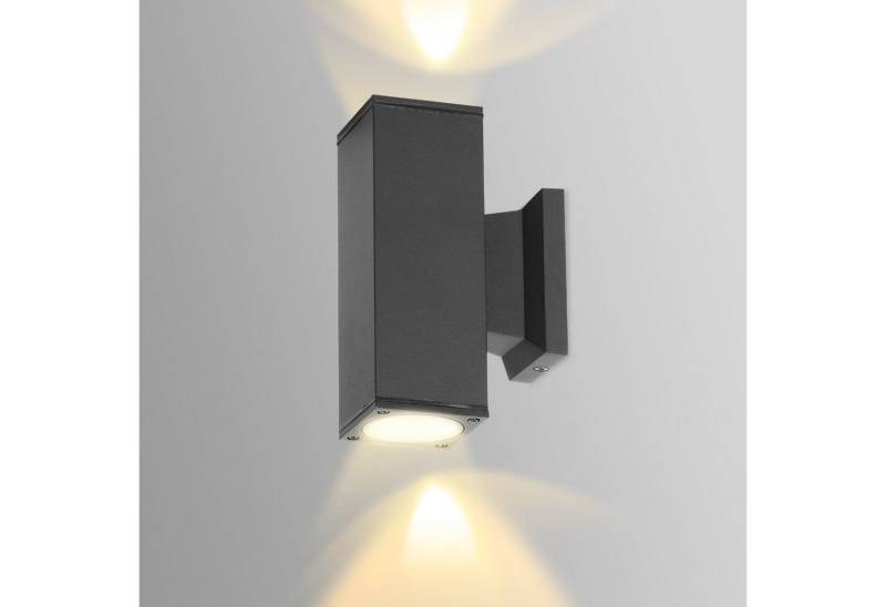 Aigostar Außen-Wandleuchte LED Wandleuchte Wandlampe Fassaden leuchte Eckig, schwarz, 2 Flammig, Neutralweiß 4000K, IP65 von Aigostar