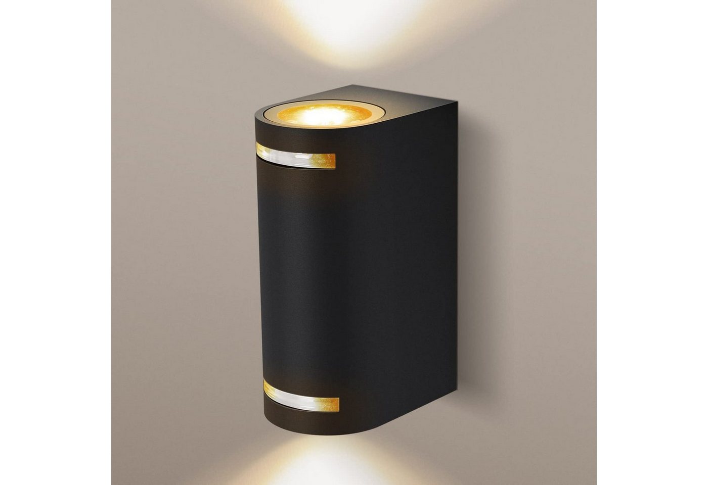 Aigostar LED Außen-Wandleuchte LED Wandleuchte mit GU10 Fassung IP54 in schwarz, 2 Flammig, schwarz, Aluminium, IP54, Fassung: GU10 von Aigostar