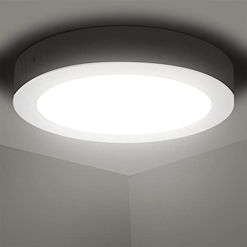 Aigostar LED Deckenleuchte 12W Deckenlampe, 4000K Neutralweiß 1350lm Lampe Badezimmer ideal für Badezimmer Balkon Flur Küche Wohnzimmer, Badezimmer lampe Ø17.4cm von Aigostar