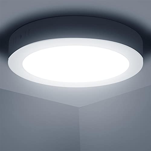 Aigostar LED Deckenleuchte 12W Deckenlampe, 6500K Kaltweiß 1350lm Badezimmer Lampe ideal für Badezimmer Balkon Flur Küche Wohnzimmer Ø17.4cm von Aigostar