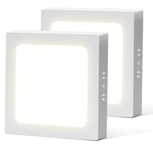 Aigostar LED Deckenleuchte 18W Deckenlampe， 4000K Neutralweiß 1530lm Lampe Badezimmer ideal für Badezimmer Balkon Flur Küche Wohnzimmer， Badezimmer lampe D226*H35mm, 2 Pcs von Aigostar
