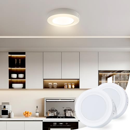 Aigostar LED Deckenleuchte 6W Deckenlampe, 4000K Neutralweiß 620lm Lampe Badezimmer ideal für Badezimmer Balkon Flur Küche Wohnzimmer, Badezimmer lampe Ø12.3cm, 2 Packungen von Aigostar