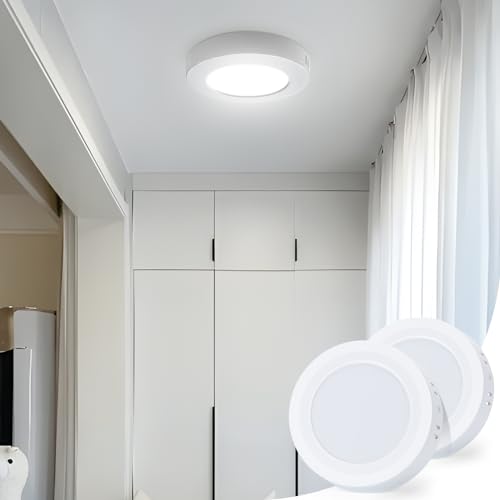 Aigostar LED Deckenleuchte 6W Deckenlampe, 6500K Kaltweiß 620lm Badezimmer Lampe ideal für Badezimmer Balkon Flur Küche Wohnzimmer Ø17.4cm, 2 Packungen von Aigostar
