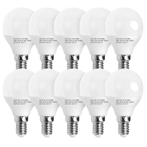 Aigostar LED E14 Warmweiß 7W Leuchtmittel Lampe Glühbirnen 3000K 620 Lumen Abstrahlwinkel 180 Grad Energiesparend, Multipack mit 10 Lampen von Aigostar