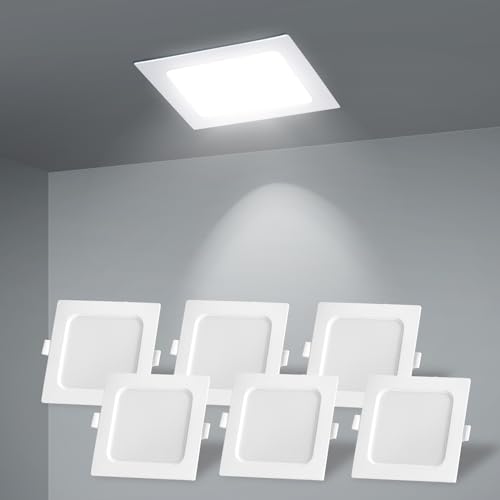 Aigostar LED Einbaustrahler,6W 620LM,6500K kühles weißes Licht,LED Einbauleuchten,Deckenspots LED Geeignet für Wohnzimmer,Küche,Flur,Schlafzimmer.Ф95-100mm,Packung mit 6 von Aigostar