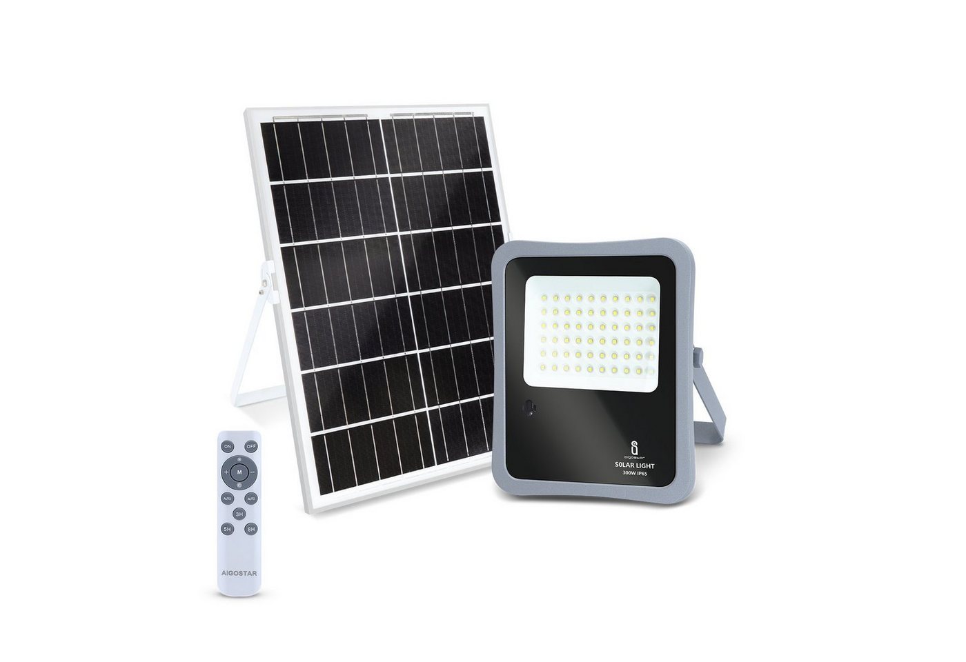 Aigostar LED Flutlichtstrahler LED-Flutlicht mit Solarpanel IP65 Außen Gartenlampe von Aigostar