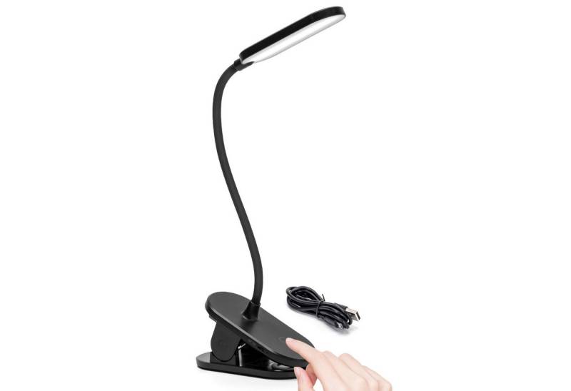 Aigostar LED Klemmtischleuchte LED Klemmlampe Wiederaufladbare USB-Leselampe von Aigostar