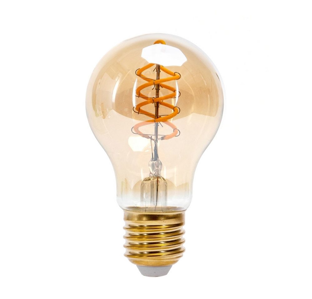 Aigostar LED-Leuchtmittel 4w E27 LED Retro Vintage Nostalgie Spiralen Filament Leuchtmittel, Warmweiß, 4w, 280 Lumen, Warmweiß 1800K, Ø60x107mm, Klar Glas Bernstein, A60, IP20, E27 von Aigostar