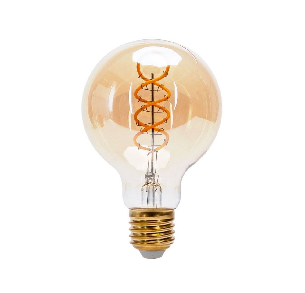 Aigostar LED-Leuchtmittel 4w E27 LED Retro Vintage Nostalgie Spiralen Filament Leuchtmittel, Warmweiß, 4w, 280 Lumen, Warmweiß 1800K, Ø80x122mm, Klar Glas Bernstein, G80, IP20, E27 von Aigostar