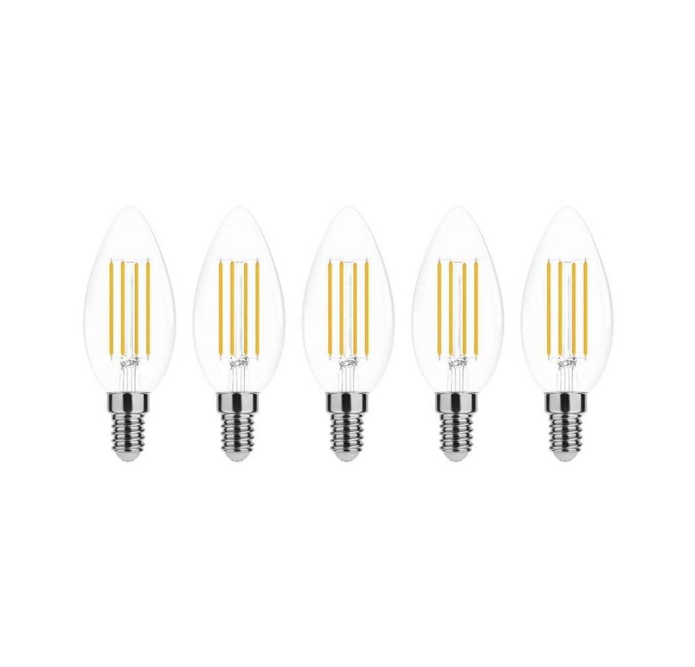 Aigostar LED-Leuchtmittel 4w LED Candle Filament Leuchtmittel klarglas E14 Sockel C35, 470 Lumen, 5 Stk., 4w, 470 Lumen, Kaltweiß, Ø3,5 x 9,8 cm, Klarglas, C35, E14 Aigostar LED-Leuchtmittel 4w LED Candle Filament Leuchtmittel klarglas E14 Sockel C35, 470 Lumen, 5 Stk., 4w, 470 Lumen, Kaltweiß, Ø3,5 x 9,8 cm, Klarglas, C35, E14 von Aigostar