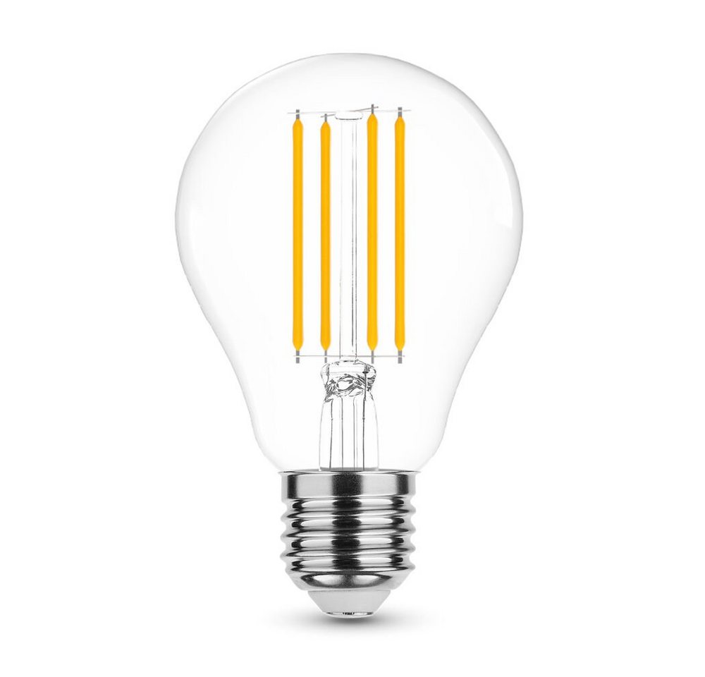 Aigostar LED-Leuchtmittel 8 W E27 Filament LED Leuchtmittel Birne A60 Form Clar glas kaltweiß, Neutralweiß, Standard Birnenform Edisongewinde 4000K Neutralweiß von Aigostar